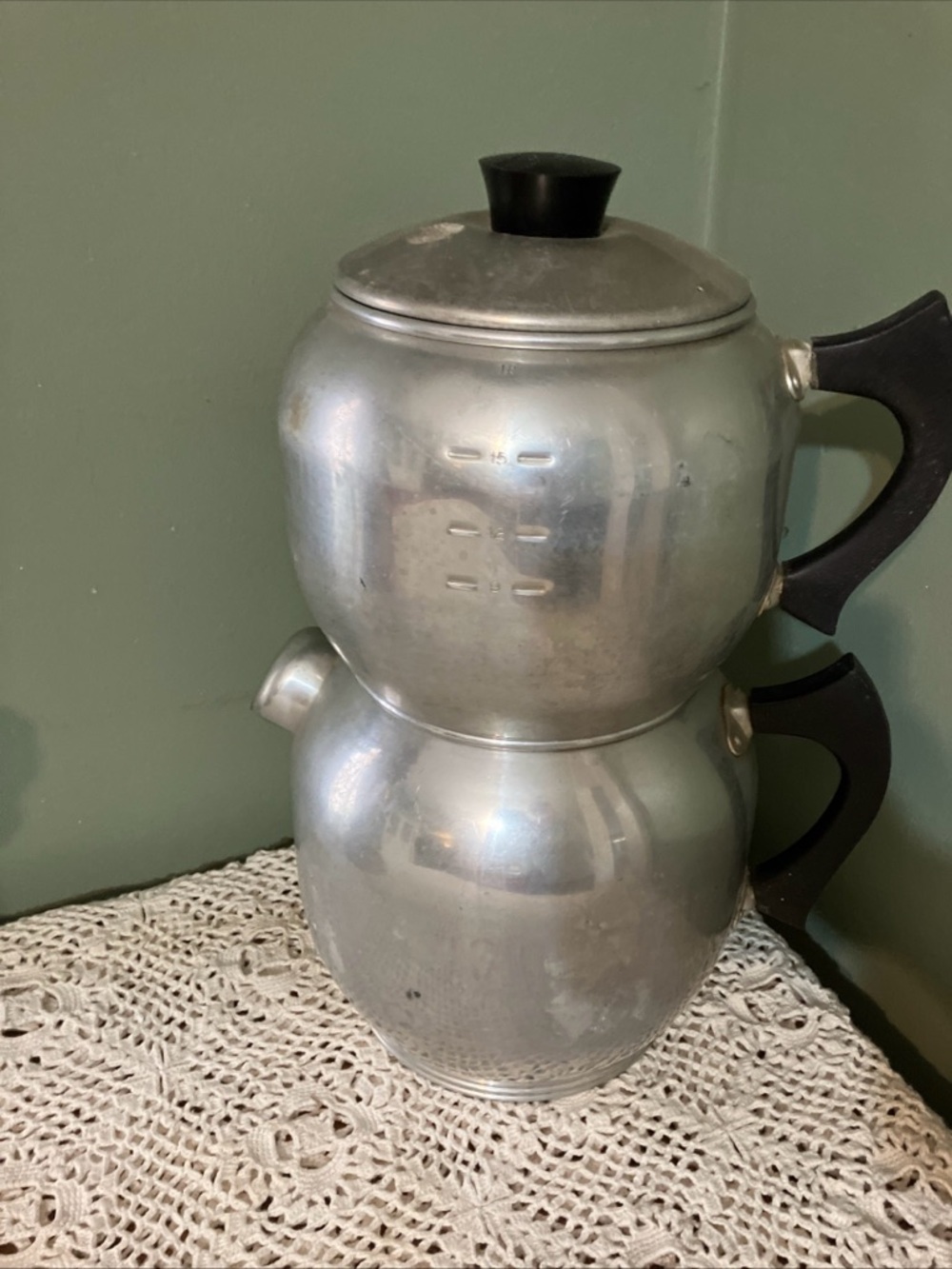 VINTAGE WEST BEND Aluminum Kwik-Drip 15cup Stove Top Percolator Coffee Maker